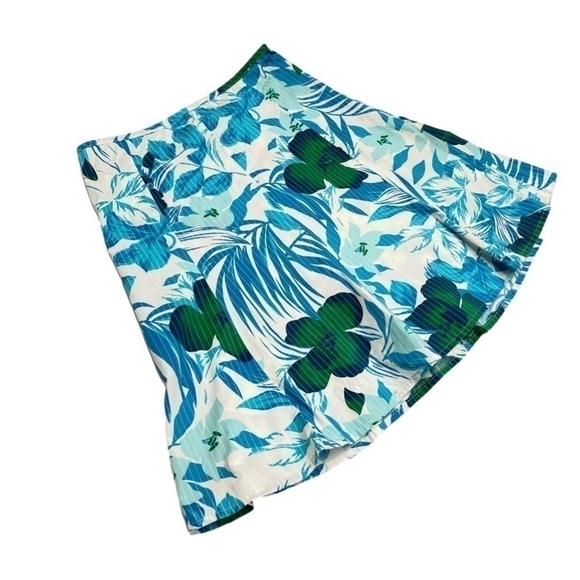 Printed flowers skirt fits S 26'' blue white and green - Picture 2 of 8